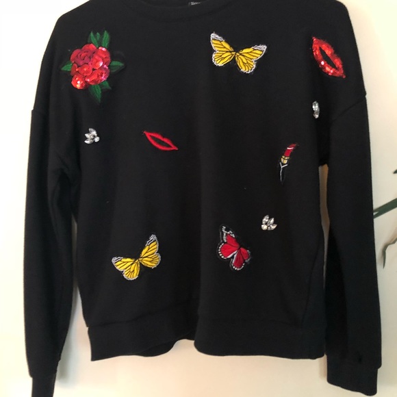 Forever 21 Black Lightly Cropped Sweater - Picture 2 of 3